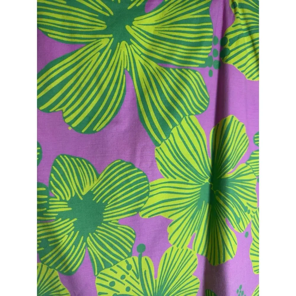 Lilly Pulitzer Skirt Womens 14 Pink Green Floral Mini Cotton Preppy Resort